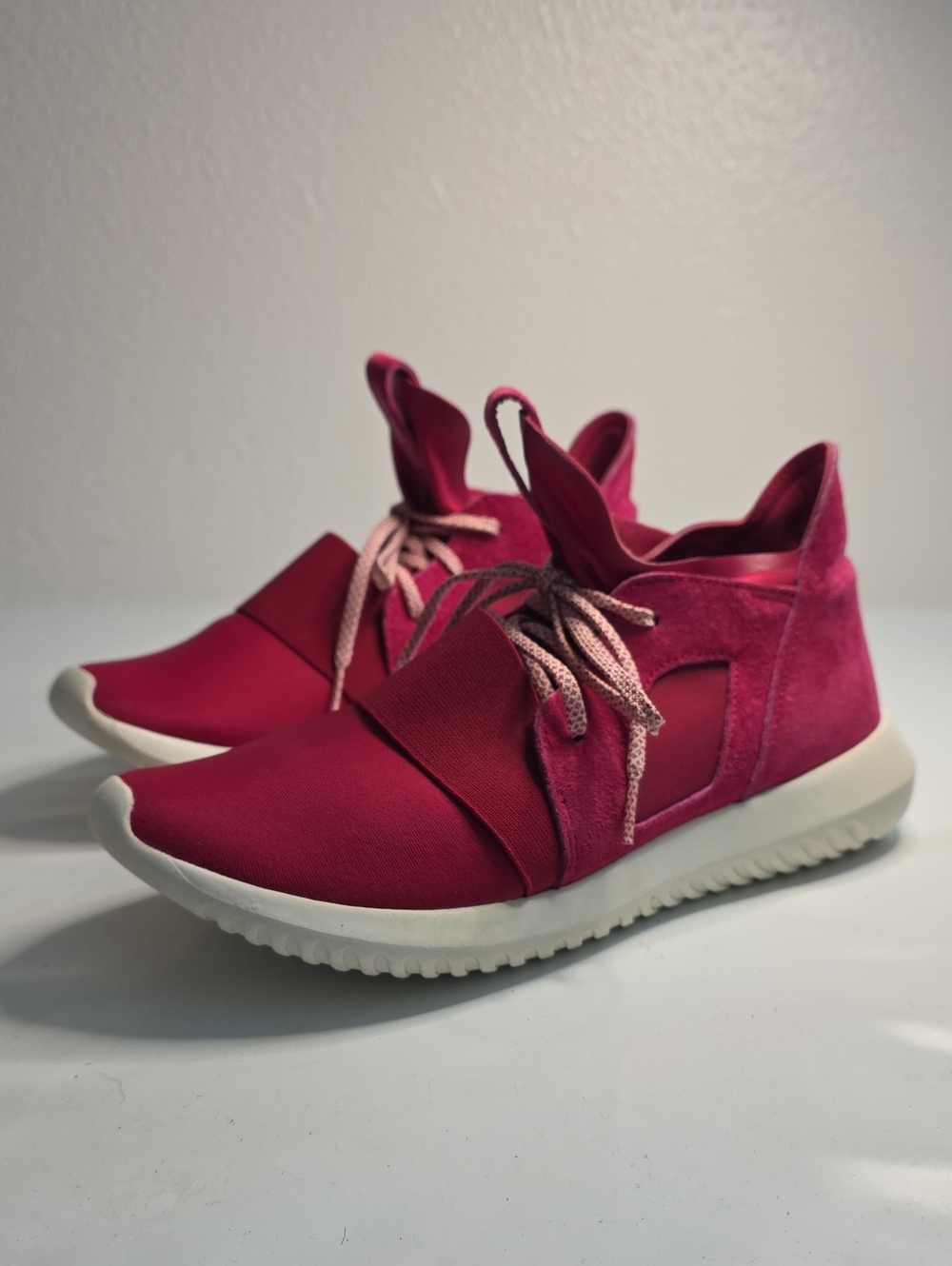 ADIDAS TUBULAR DEFIANT UNITY PINK SUEDE BOOTIE SNEAKERS LADIES 9 VGUC CUTE
